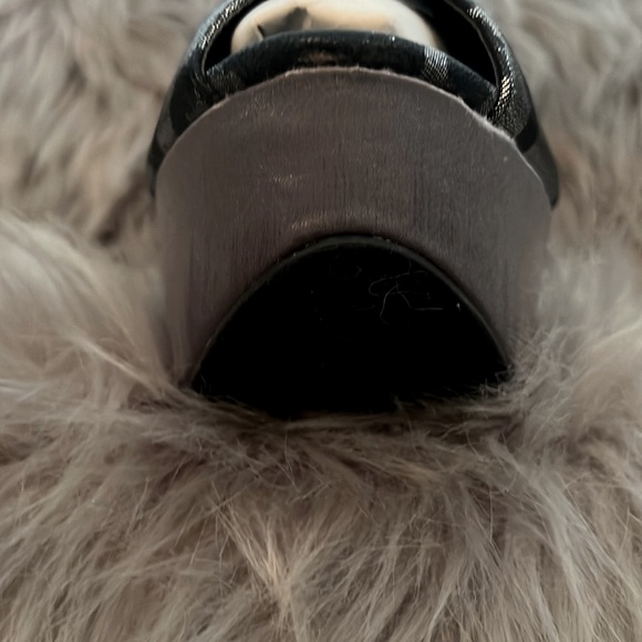 Kayleen Black & Silver snake print Victoria Heels w/ Shiny Platform Y2K size 9 - Picture 16 of 16